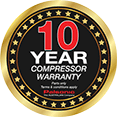 10 Year Compressor Warranty